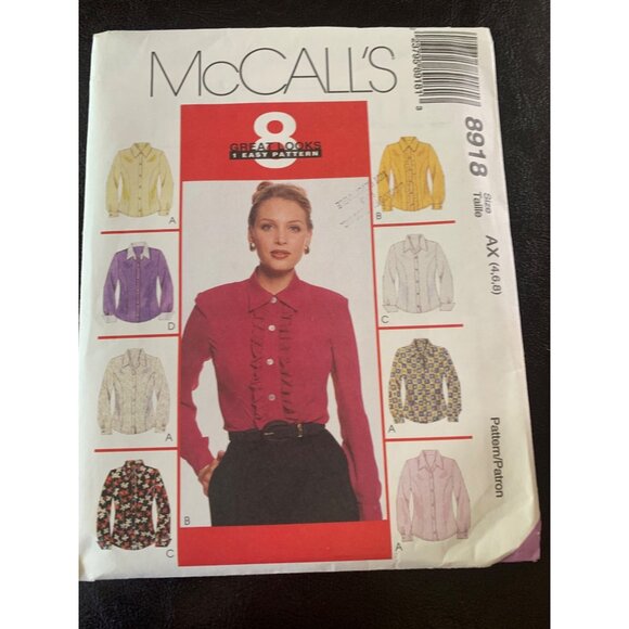 McCall's Misses Shirt Sewing Pattern Sz 4 - 6 8918 - Uncut - Picture 9 of 10